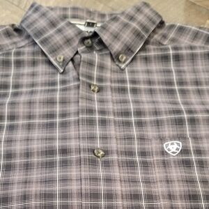 Ariat Men's Gray Plaid Casual Shirt